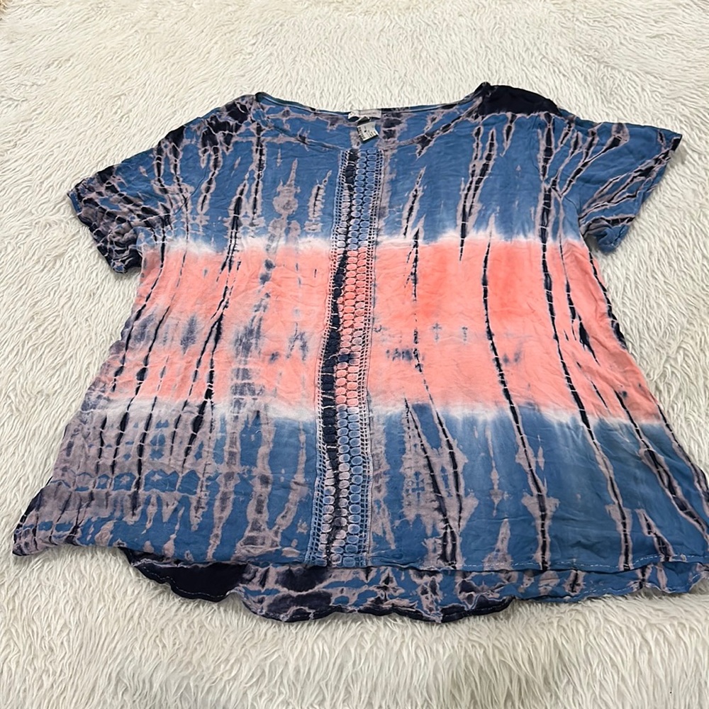 Women’s pink blue tie dye blouse size 2x